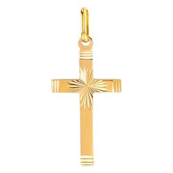 Pendentif Croix en Or Jaune, Dimension 14 x 25 mm - Lucas Lucor
