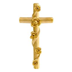 Pendentif Croix et Roses en Or Jaune 375 - Vandona