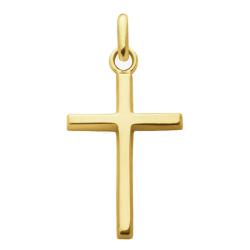 Pendentif Croix Fil Carré en Or Jaune 750, Dimension 12 x 18 mm - Augis