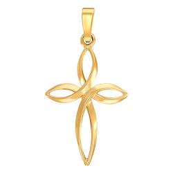Pendentif Croix Fleur en Or Jaune 375 - Vandona