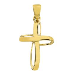 Pendentif Croix Florale Ajourée en Or Jaune 375 - Vandona
