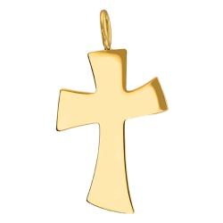 Pendentif Croix Forme Asymétrique en Or Jaune 750 - Vandona