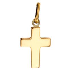 Pendentif Croix Large en Or Jaune 750, Dimension 10 x 13 mm - Lucas Lucor