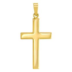 Pendentif Croix Latine Plate en Or Jaune 375 - Vandona