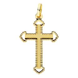 Pendentif Croix Sculptée en Or Jaune 750 - Lumiosa