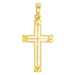 Pendentif Double Croix en Or Jaune 750 - Vandona
