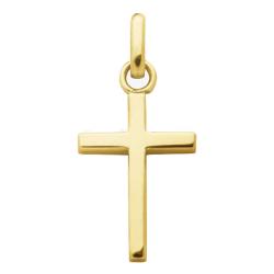 Pendentif Mini Croix Fil Carré en Or Jaune 750, Dimension 9 x 14 mm - Augis
