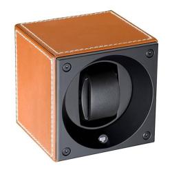 Remontoir Masterbox Leather - Cognac Leather & White Stitches - SwissKubik
