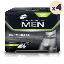 4 paquets - TENA Men Premium Fit (Niveau 4) Taille M - 48 unités