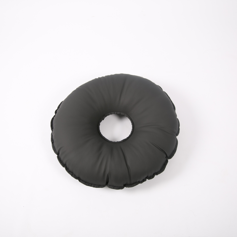 Coussin anti escarre rond avec trou Saniluxe - Noir - 8 cm