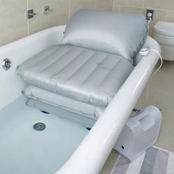 Coussin élévateur de bain Airflo - Blanc et bleu - 55 et 60 cm