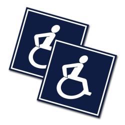 Lot de 2 autocollants Handicap - 15 cm