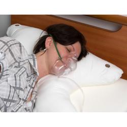 Oreiller ergonomique pour patient ventilé et apnée du sommeil - Blanc - 80 cm