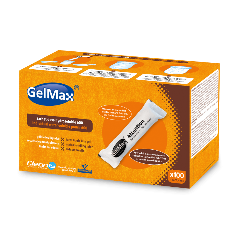Sachet super-absorbant hydrosoluble Gelmax - boîte de 100
