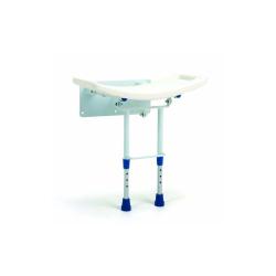 Siège de douche mural avec assise incurvée Grace - Blanc - 45 et 50 cm