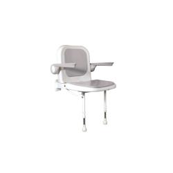 Siège de douche rembourré dossier/accoudoirs - Gris - 40 et 45 cm