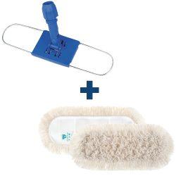 Balai plat articulé en métal avec frange en coton TTS 120 cm