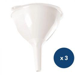 Entonnoir blanc en plastique - lot de 3 Ø 160 mm
