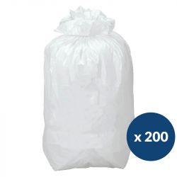 Sac poubelle recyclé blanc 110L lien amovible x200