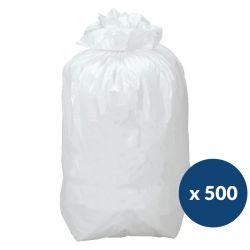 Sac poubelle recyclé blanc 50 L avec lien - carton de 500