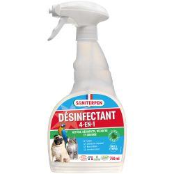 Spray désinfectant virucide 4 en 1 pour animaux Ecocert 750 ml