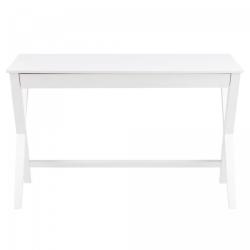 Bureau moderne avec tiroir en bois blanc DELCOR - MeublesEtDesign.com