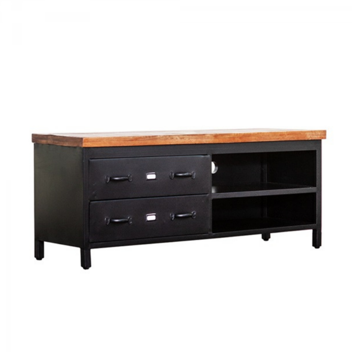Promo Meuble TV 135cm en métal et bois massif ZINI - MeublesEtDesign.com