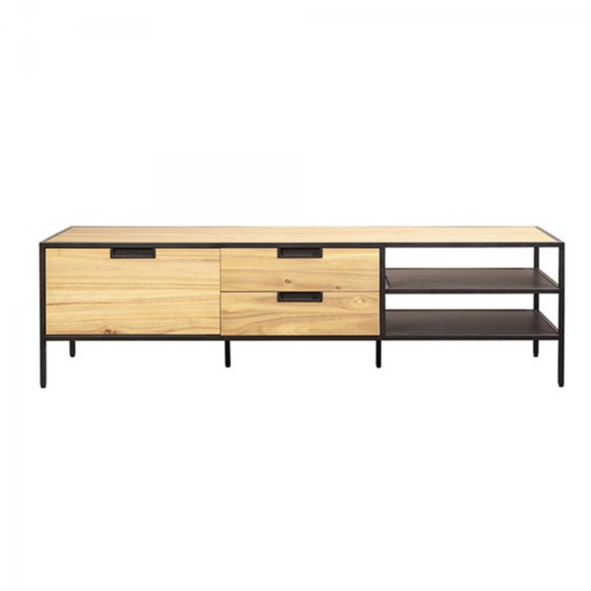 Promo Meuble TV 160cm en bois et métal avec rangements ZAUP - MeublesEtDesign.com