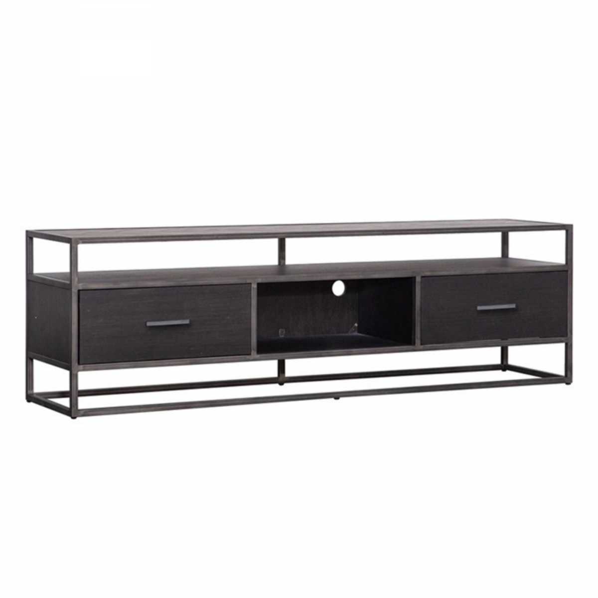 Promo Meuble TV 185cm bois foncé et métal ZOZ - MeublesEtDesign.com