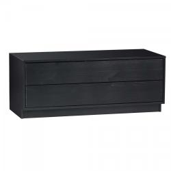 WOOOD - Meuble TV 40,30x100cm en bois massif 2 tiroirs TOLEDE MEUBLES & DESIGN