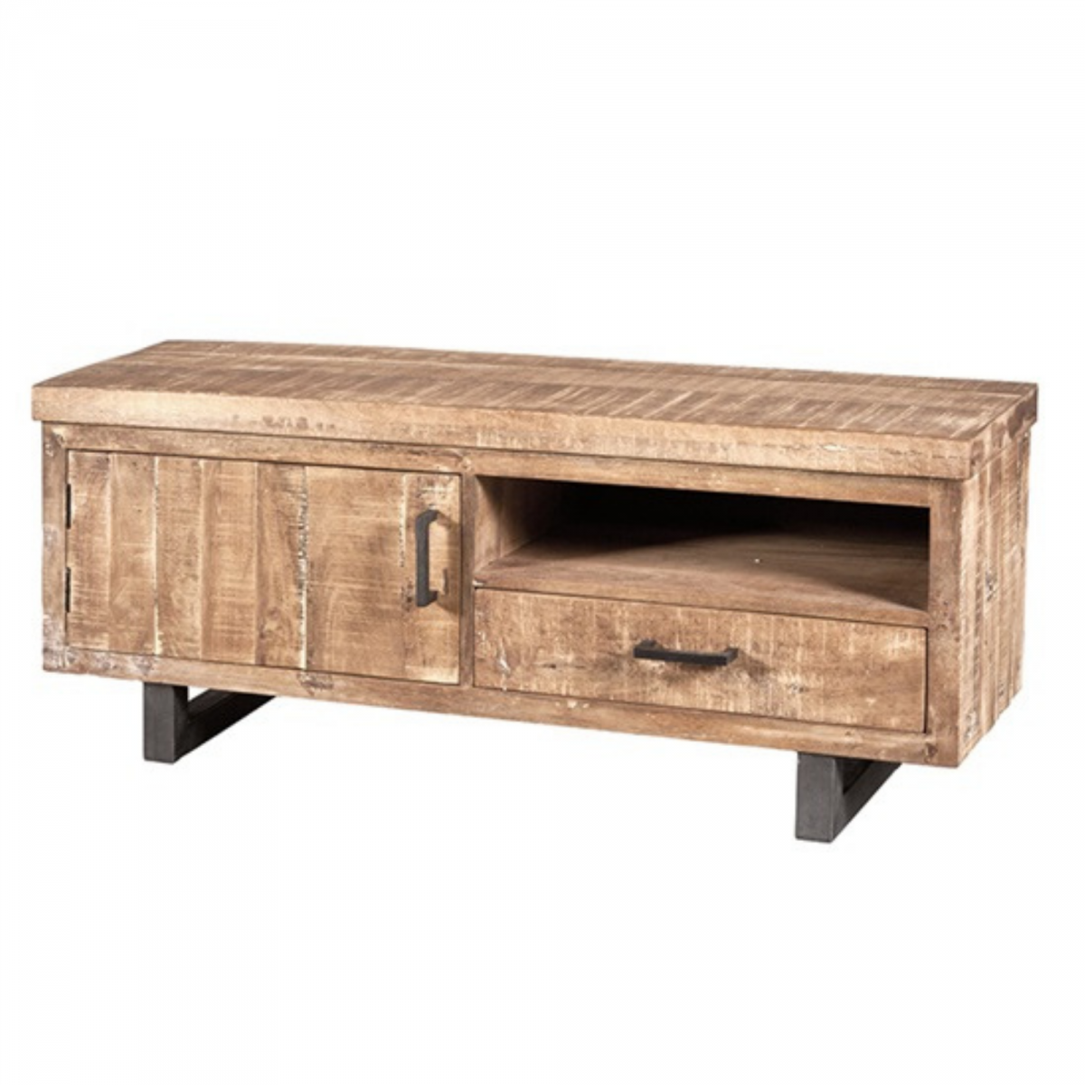 Promo Meuble TV 57x123cm en bois massif et métal DOUDI - MeublesEtDesign.com