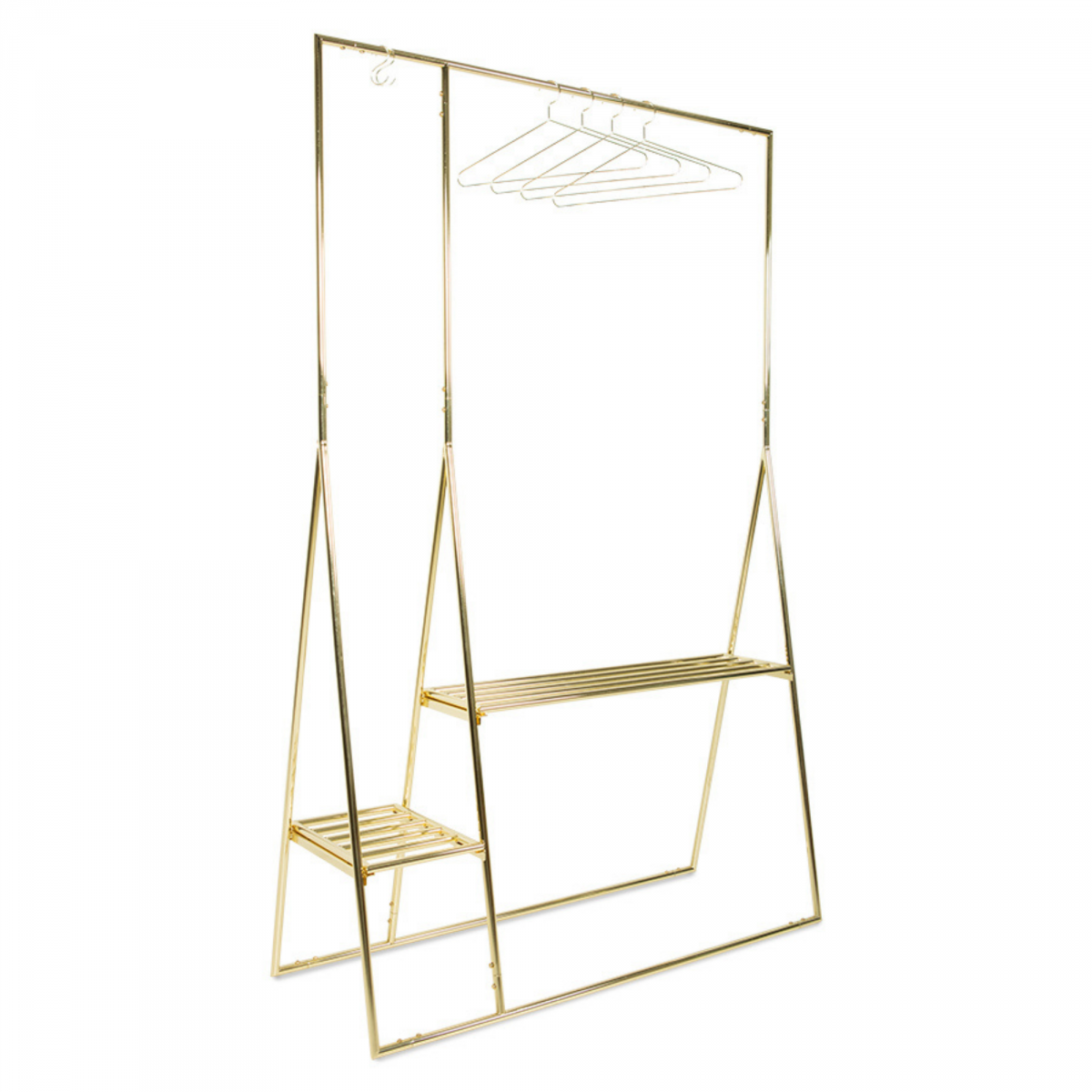 Promo HK Living - Portant design avec étagères en métal REGINA - MeublesEtDesign.com