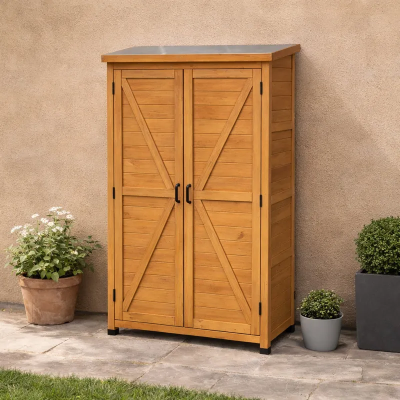 Abri de jardin Sambre en bois Hauteur 174 cm - 2 portes 0,44m² - Ducatillon