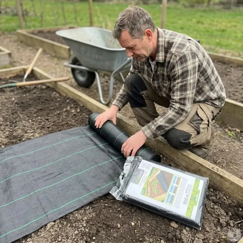 Bâche anti-mauvaises herbes 1x10m polyéthylène 100g/m² - Ducatillon