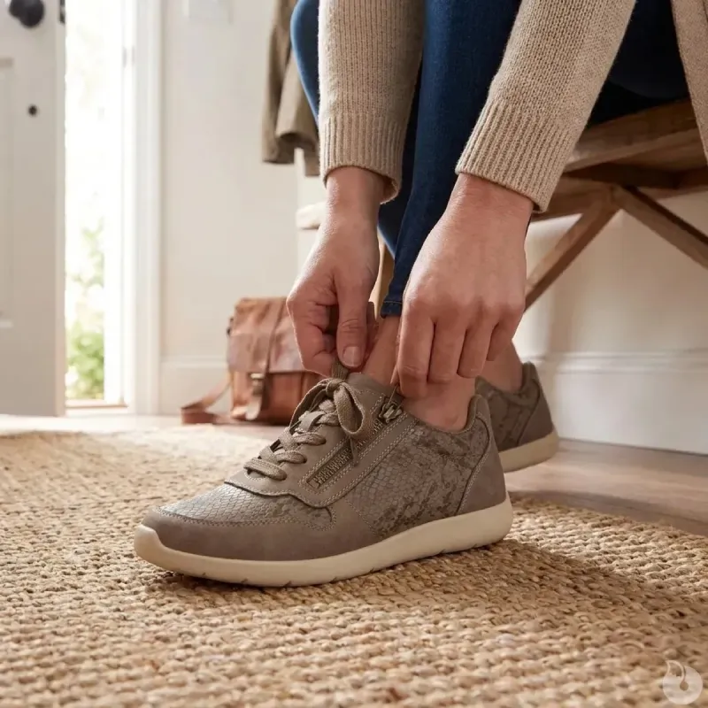 Baskets beige à lacets et zip latéral du 37 au 41 - Taille 38 - Ducatillon