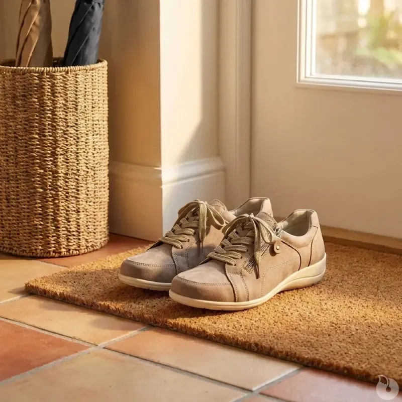 Baskets femme lacet fermeture éclair PU aspect cuir taupe 36 à 41 - Taille 39 - Ducatillon