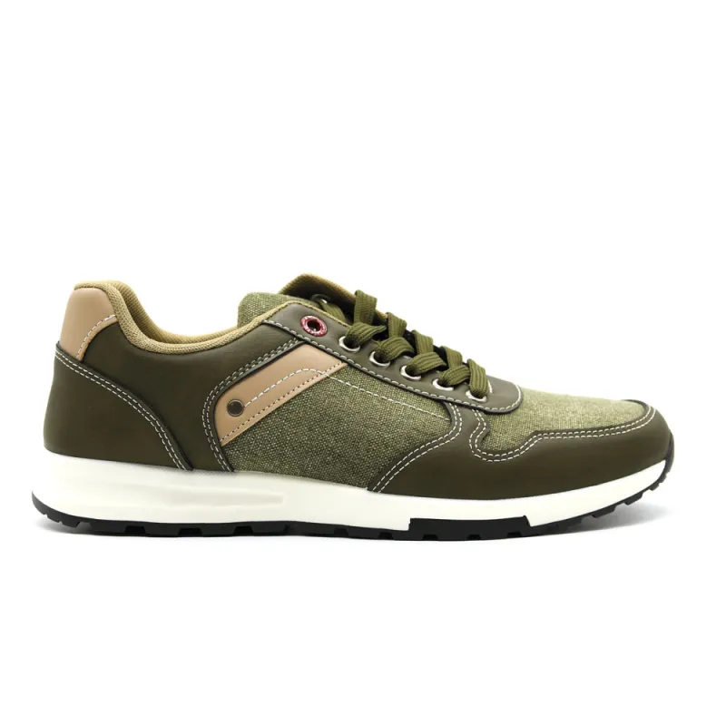Baskets homme confort Palazo synthétique kaki 40 à 45 - Taille 41 - Ducatillon