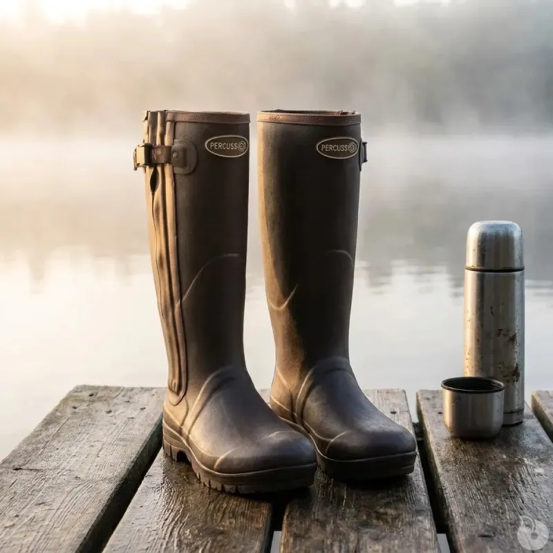 Bottes Percussion Rambouillet Full Zip néoprène 4 mm marron - Taille 40