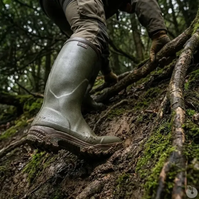 Bottes Aigle Parcours 2 kaki à semelle tridensité - Taille 40