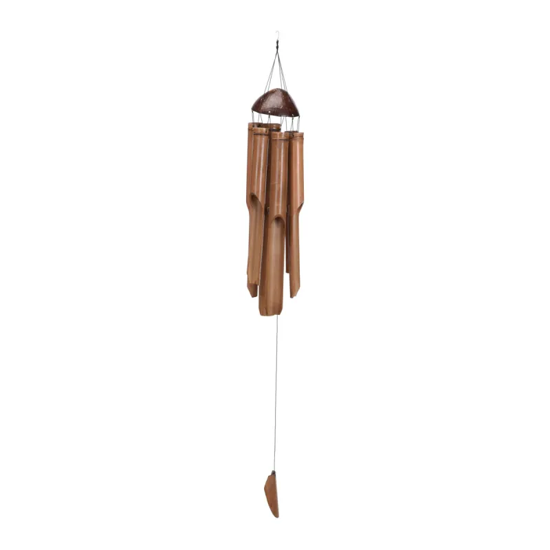 Carillon en bambou naturel 6 tubes - Zen et apaisant - Ducatillon