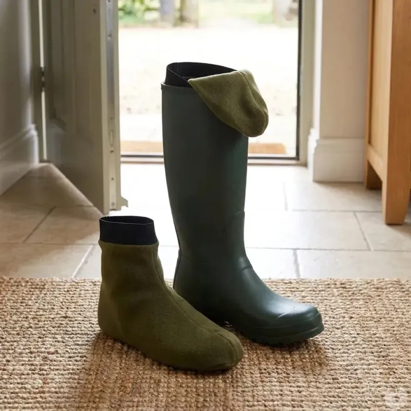 Chaussons polaires pour bottes kaki/noir 39/40 à 43/45 - Taille 41 / 43 - Ducatillon