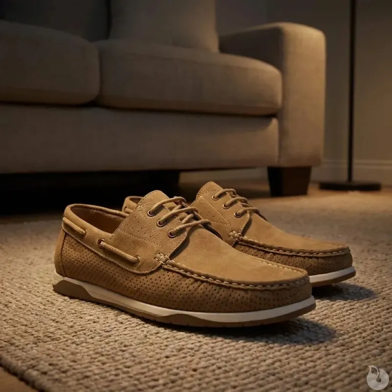 Chaussures bateau homme en synthétique camel - Tige basse - Taille 44 - Ducatillon