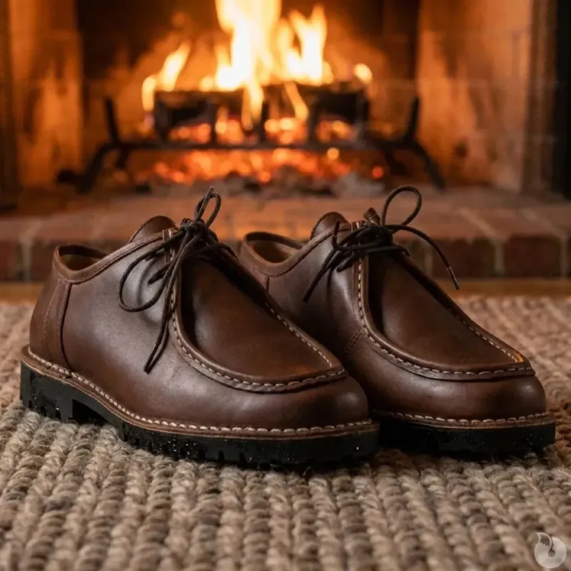 Chaussures Maquignon cuir marron semelle caoutchouc 40 à 46 - Taille 41 - Ducatillon