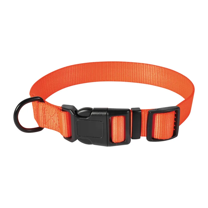 Collier polyester orange réglable S/M ou L/XL - Stepland