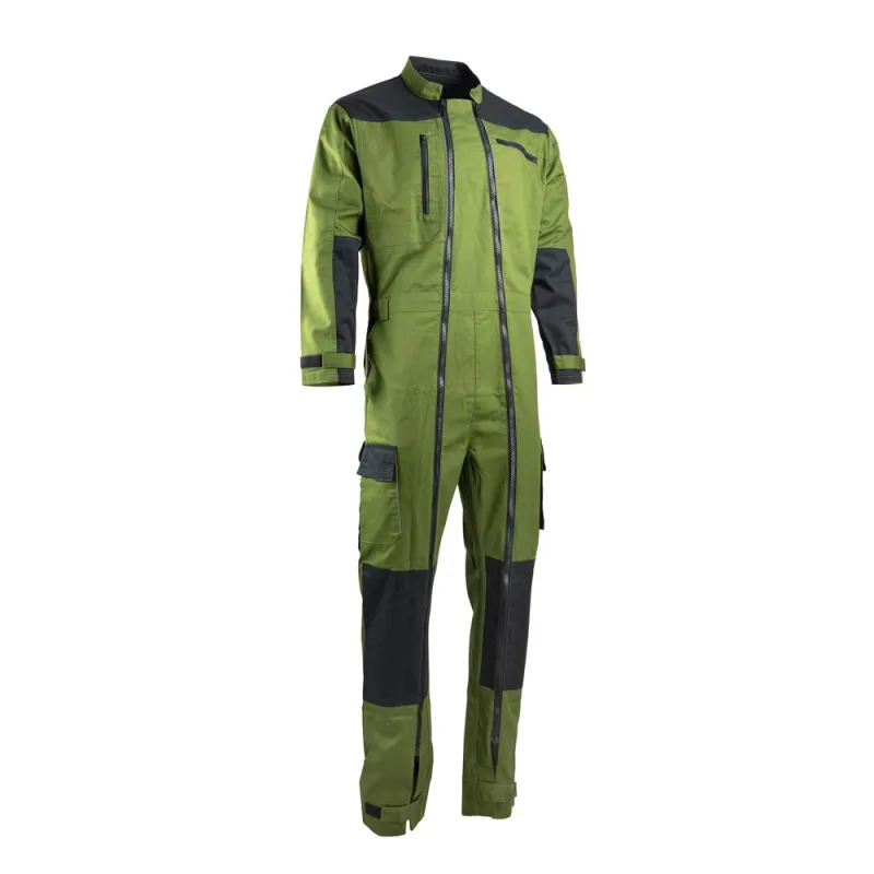 Combinaison de travail LMA 4136 double zip vert mousse/noir - Taille 4XL