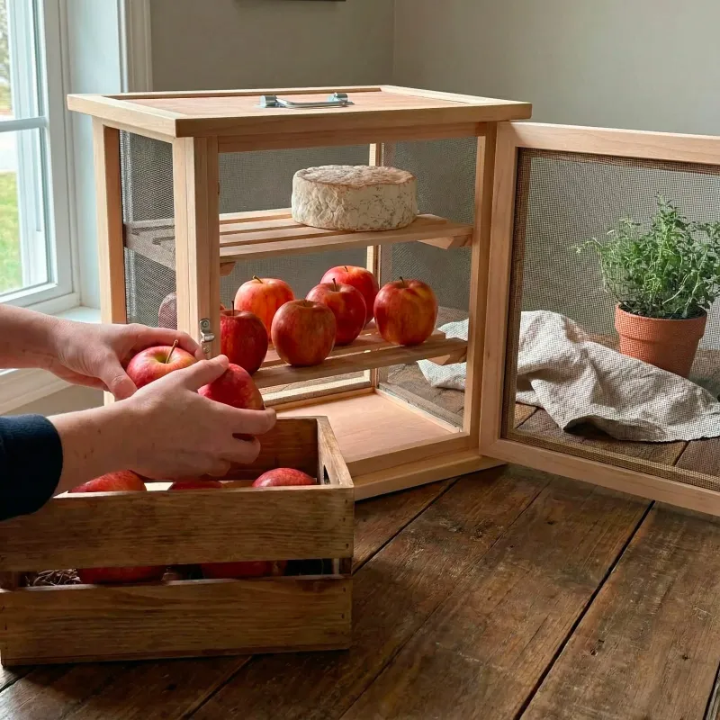 Garde-manger Masy 206 en hêtre, 2 clayettes, hauteur 40 cm - Ducatillon