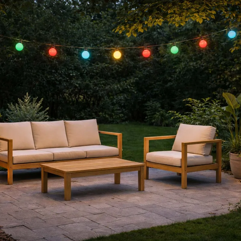 Guirlande lumineuse 20 boules couleur - 14,5 m - Ducatillon