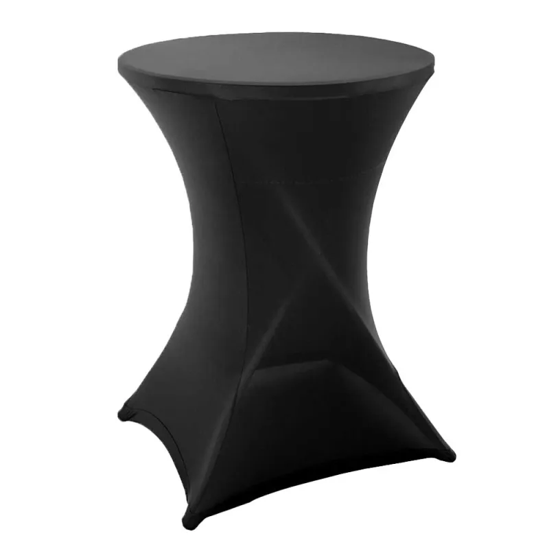 Housse table bar noire diamètre 80cm stretch - Ducatillon