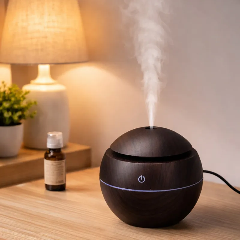 Humidificateur avec câble USB + 6 flacons 10ml huiles parfumées - Ducatillon