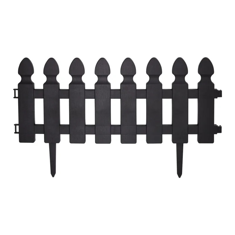 Lot de 6 Clôtures de Jardin 50x30 cm Noir Mat - Ducatillon